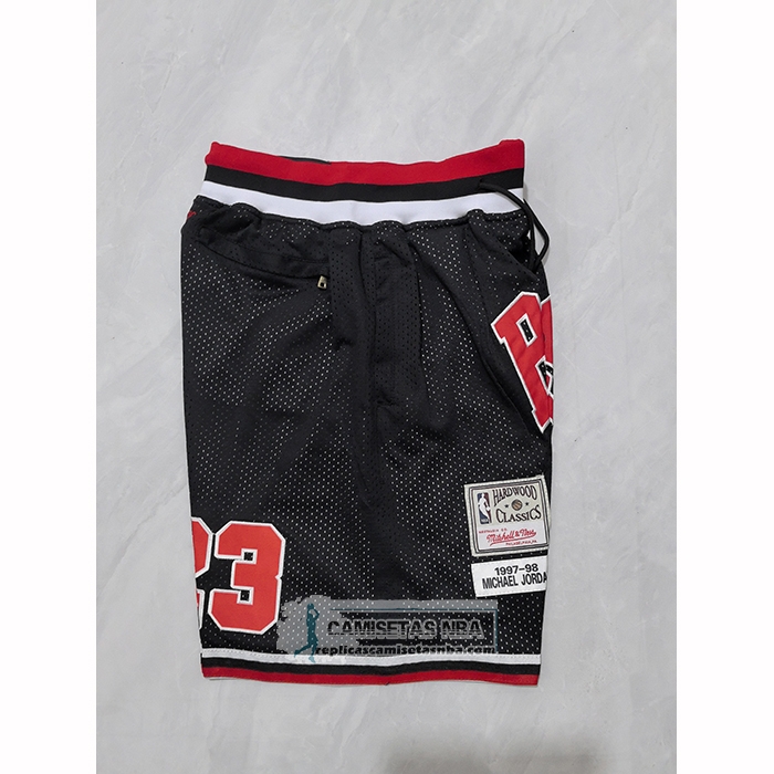 Pantalone Chicago Bulls Mitchell & Ness Just Don 1997-98 Negro